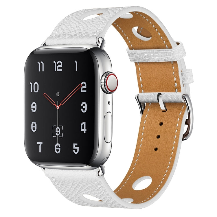 PU Silver Buckle Watchband For Apple Watch Series