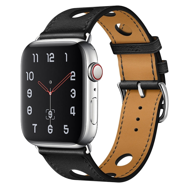 PU Silver Buckle Watchband For Apple Watch Series