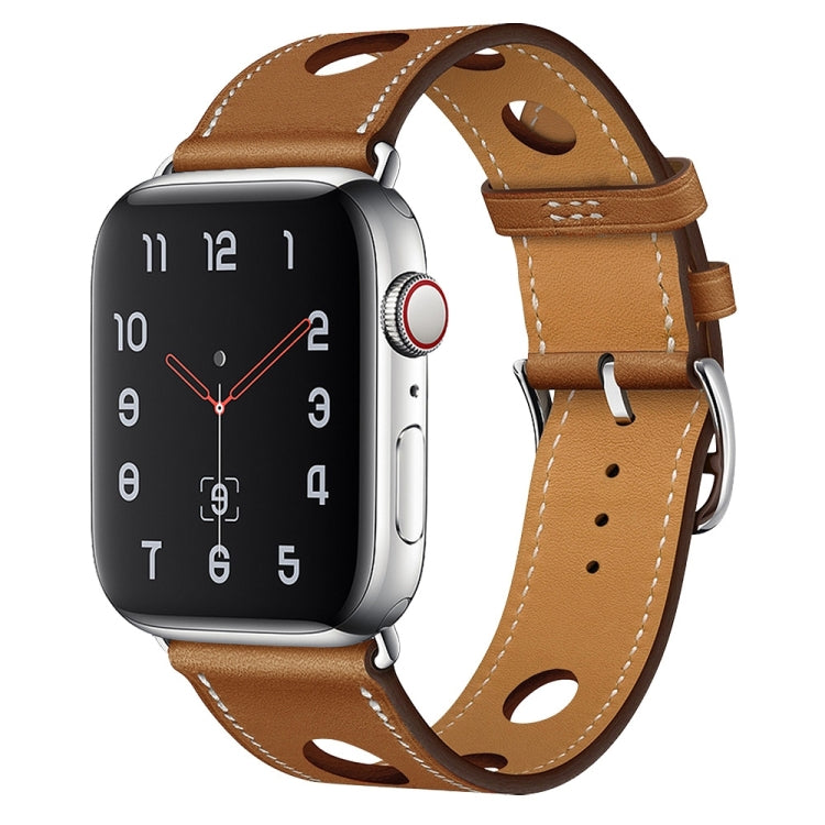 PU Silver Buckle Watchband For Apple Watch Series