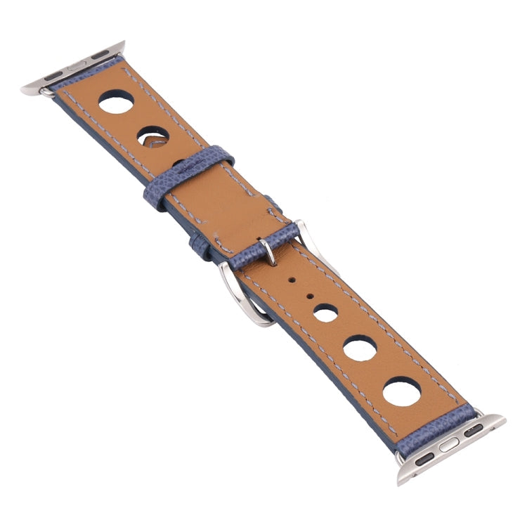 PU Silver Buckle Watchband For Apple Watch Series