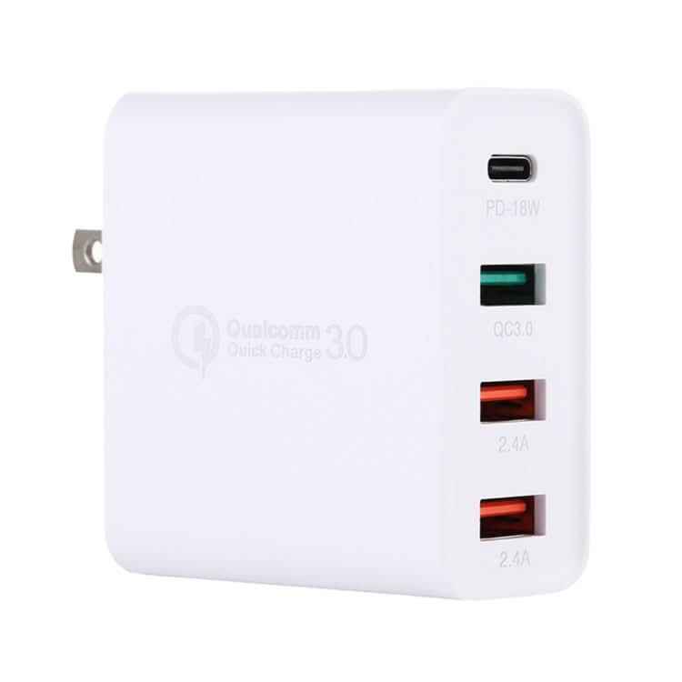 A3 PD 18W USB-C / Type-C + QC3.0 USB + Dual USB Interface Travel Charger