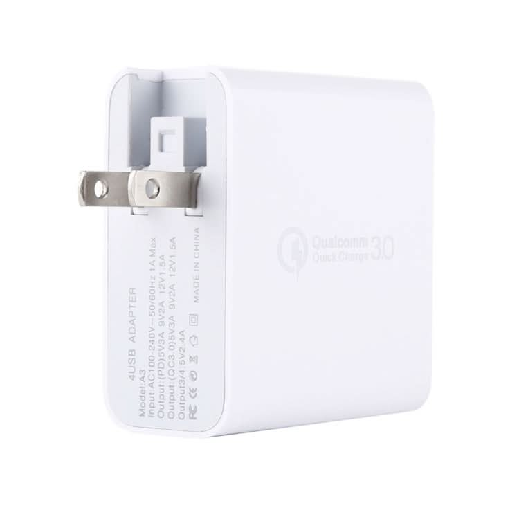 A3 PD 18W USB-C / Type-C + QC3.0 USB + Dual USB Interface Travel Charger