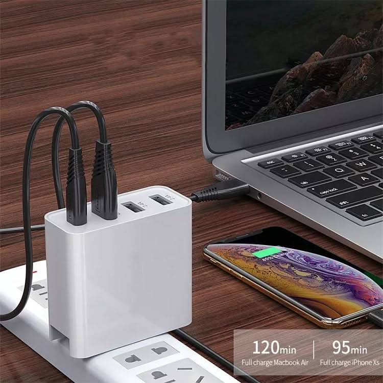 A3 PD 18W USB-C / Type-C + QC3.0 USB + Dual USB Interface Travel Charger