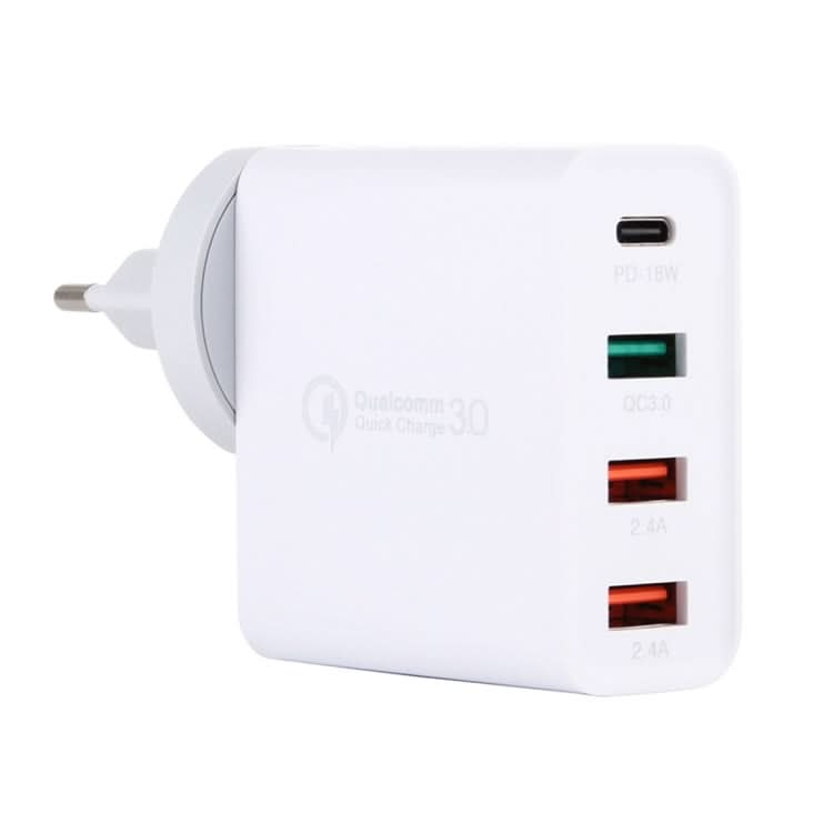 A3 PD 18W USB-C / Type-C + QC3.0 USB + Dual USB Interface Travel Charger