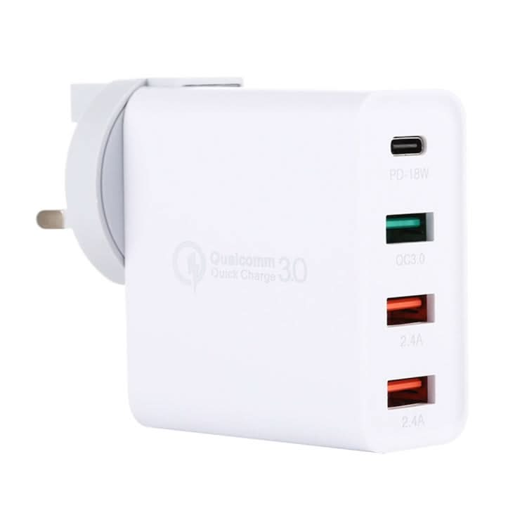 A3 PD 18W USB-C / Type-C + QC3.0 USB + Dual USB Interface Travel Charger