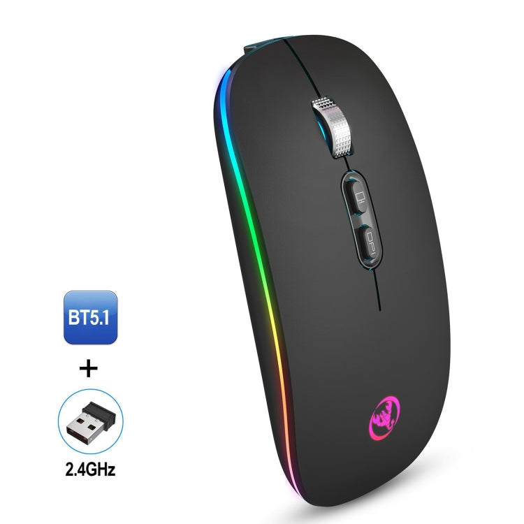 HXSJ M103FG 1600dpi Adjustable 2.4G + Bluetooth RGB Light Wireless Mouse My Store