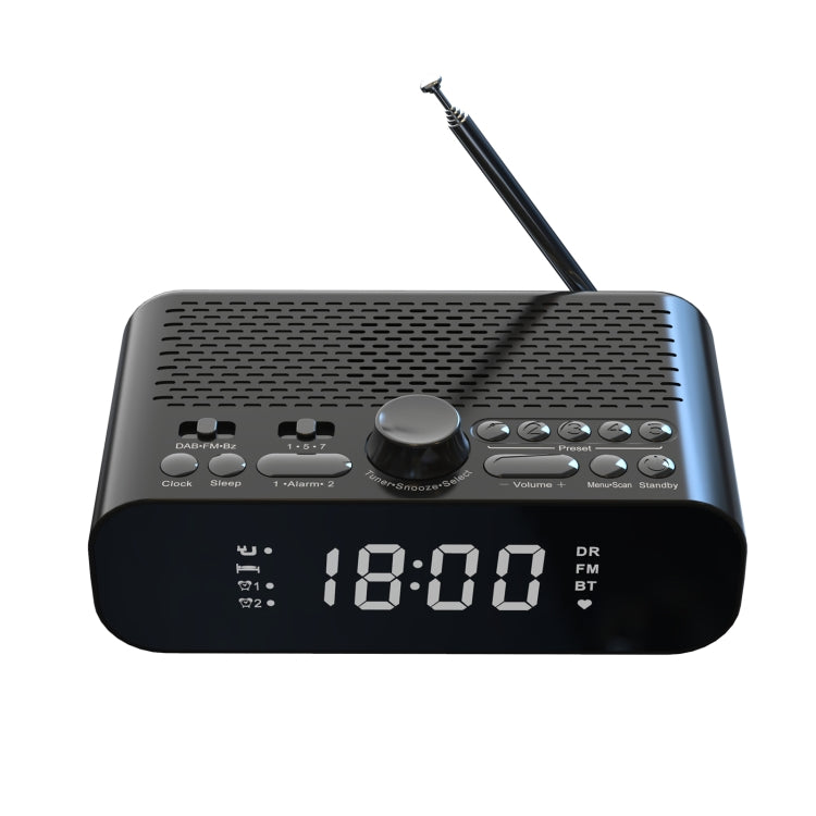 DAB-A5 LED-Display DAB/FM-Radiowecker fürs Bett mit Bluetooth-Lautsprecher,