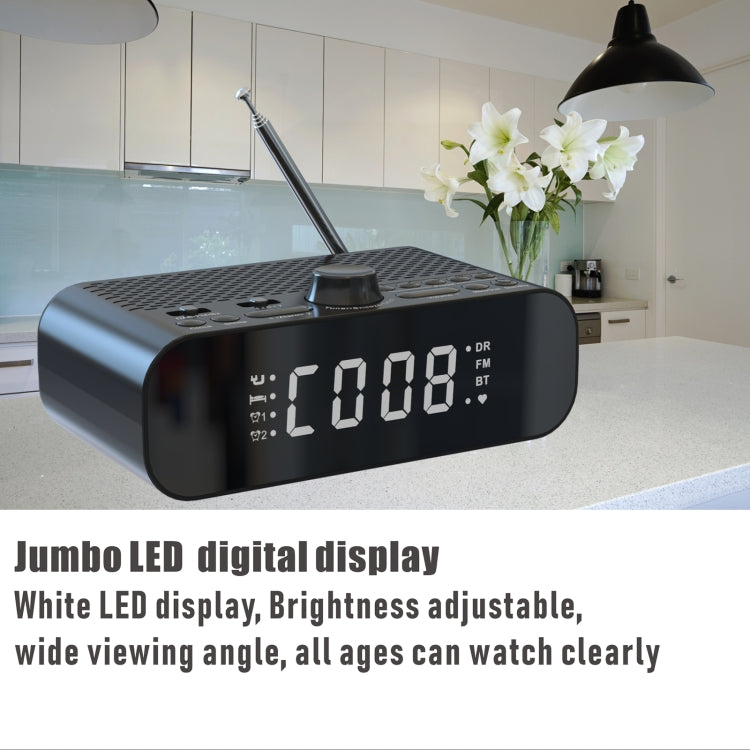 DAB-A5 LED Display Bedside DAB/FM Clock Radio with Bluetooth Speaker,