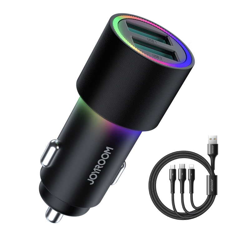 JOYROOM JR-CL10 4.8A Dual USB Car Charger with 3 In 1 Charging Cable ÎҵÄÉ̵ê