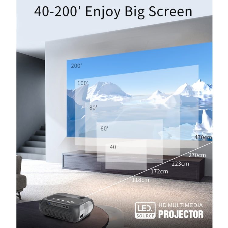 T7i 720P 200 ANSI Portable Home Theater LED HD Digital Projector, Basic Version,