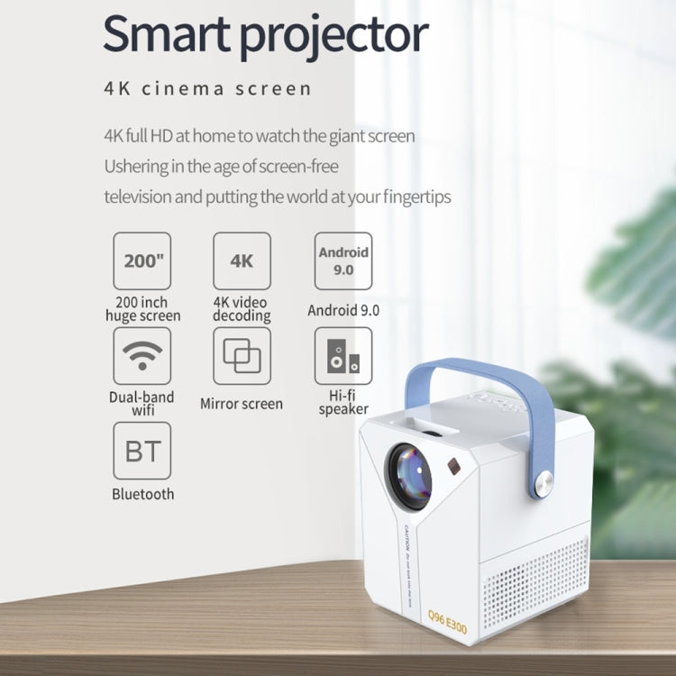 Q96 E300 Intelligent Portable HD 4K Projector, US Plug Reluova