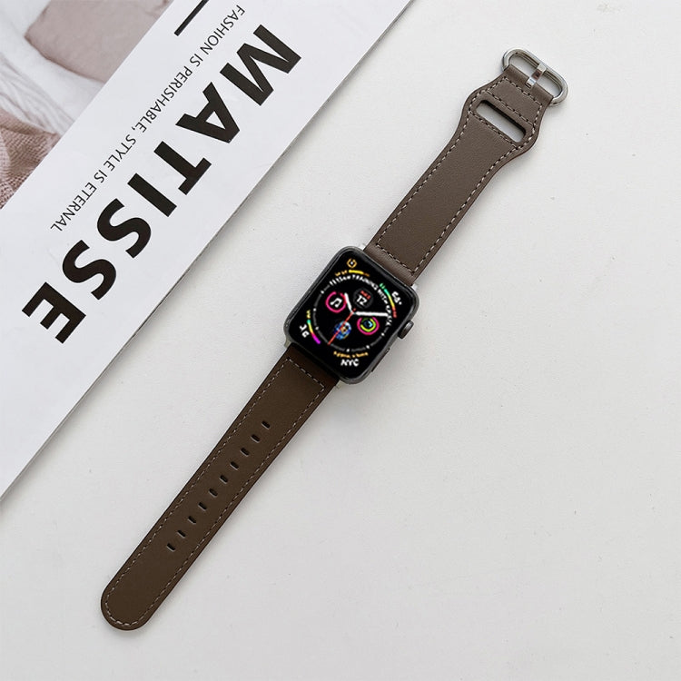 Oval Buckle Genuine Leather Strap For Apple Watch Series