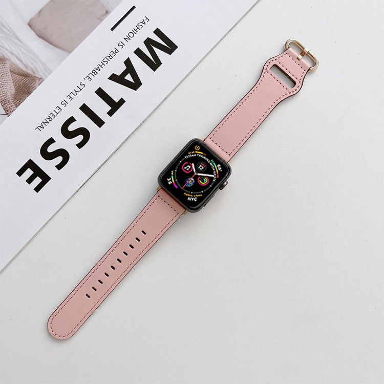 Oval Buckle Genuine Leather Strap For Apple Watch Series