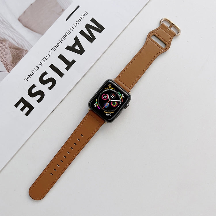 Oval Buckle Genuine Leather Strap For Apple Watch Series