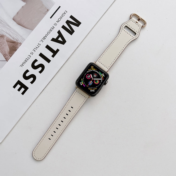 Oval Buckle Genuine Leather Strap For Apple Watch Series