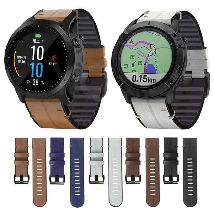 Silicone + Leather Quick Release Watchband