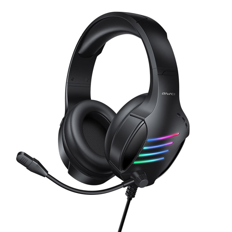 awei GM-5 USB + 3.5mm Ambient Light Gaming Wired Headset with Microphone