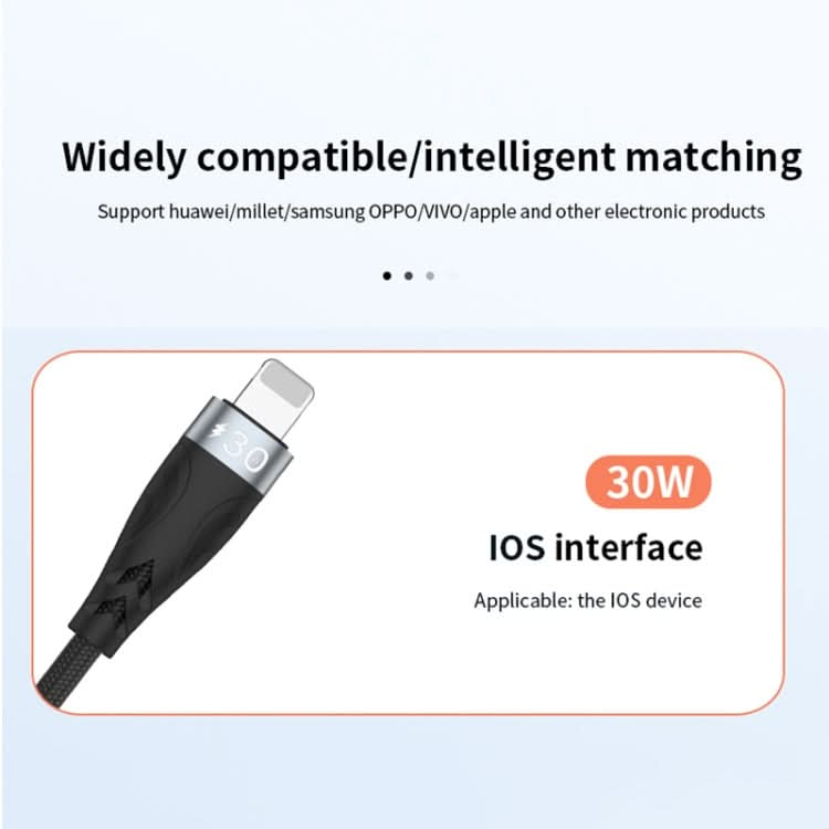 ADC-008 2 in 1 PD 30W USB + USB-C / Type-C to 8 Pin Flash Charge Data Cable