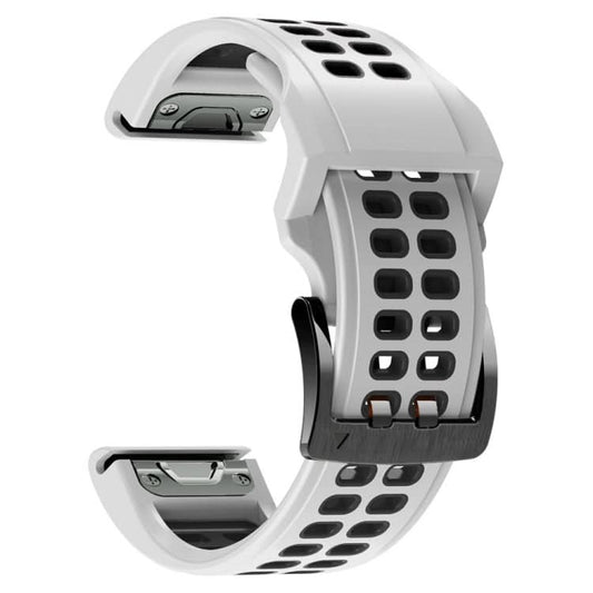 Dual Row Holes Two-color Silicone Watchband