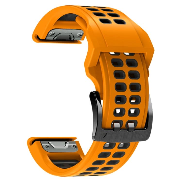 Dual Row Holes Two-color Silicone Watchband