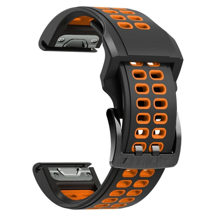 Dual Row Holes Two-color Silicone Watchband