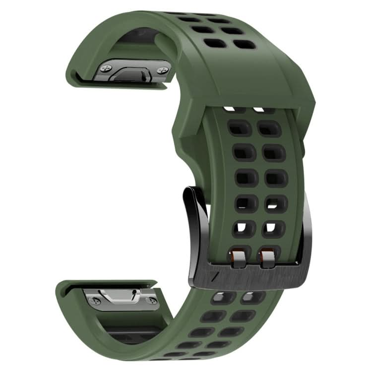 Dual Row Holes Two-color Silicone Watchband