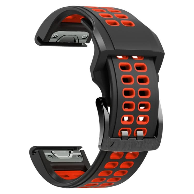 Dual Row Holes Two-color Silicone Watchband