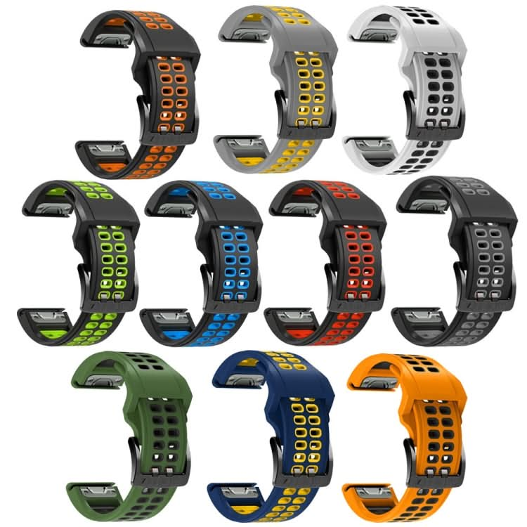 Dual Row Holes Two-color Silicone Watchband