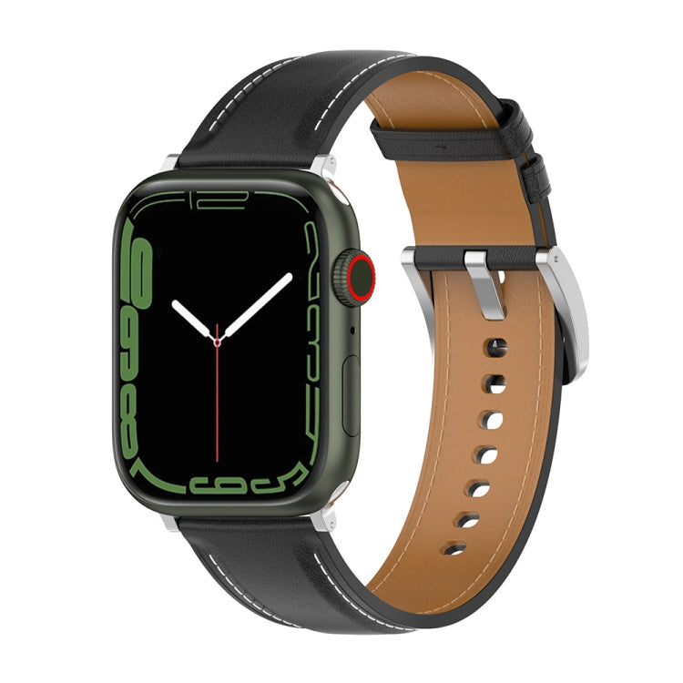 Genuine Leather Watchband, Size: Large Size For Apple Watch Series 7 41mm / 6&SE&5&4 40mm / 3&2&1 38mm