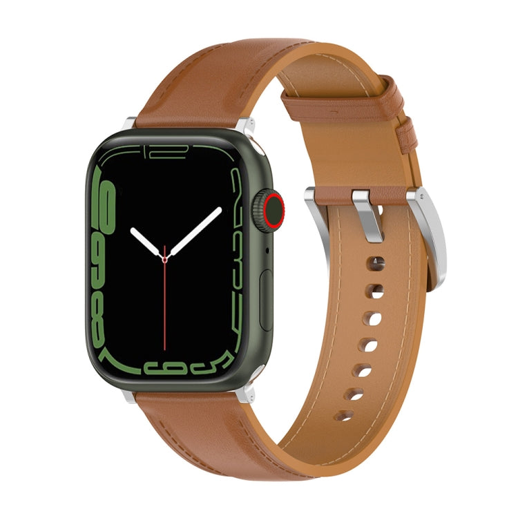 Genuine Leather Watchband, Size: Large Size For Apple Watch Series 7 41mm / 6&SE&5&4 40mm / 3&2&1 38mm