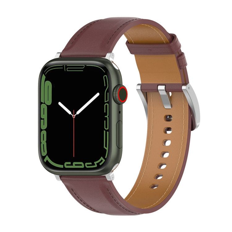 Genuine Leather Watchband, Size: Large Size For Apple Watch Series 7 41mm / 6&SE&5&4 40mm / 3&2&1 38mm