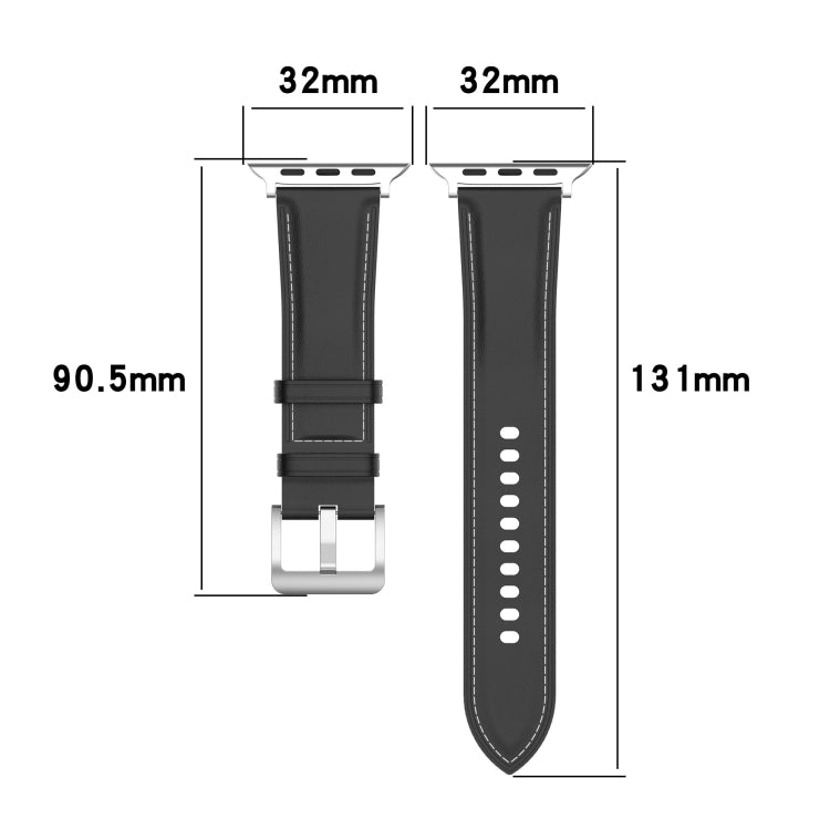 Genuine Leather Watchband, Size: Large Size For Apple Watch Series 7 41mm / 6&SE&5&4 40mm / 3&2&1 38mm