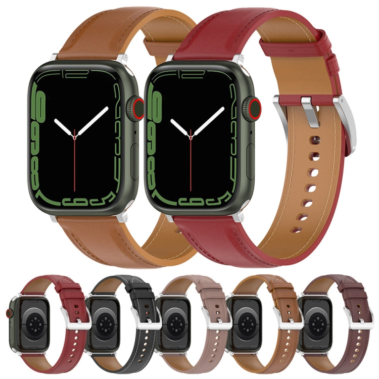 Genuine Leather Watchband, Size: Small Size For Apple Watch Series 7 41mm / 6&SE&5&4 40mm / 3&2&1 38mm