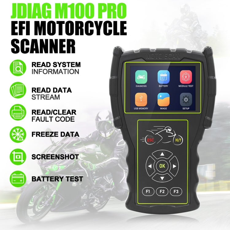 JDiag M100 PRO Intelligent Motorcycle Electronic Fuel Injection System Diagnostic Instrument