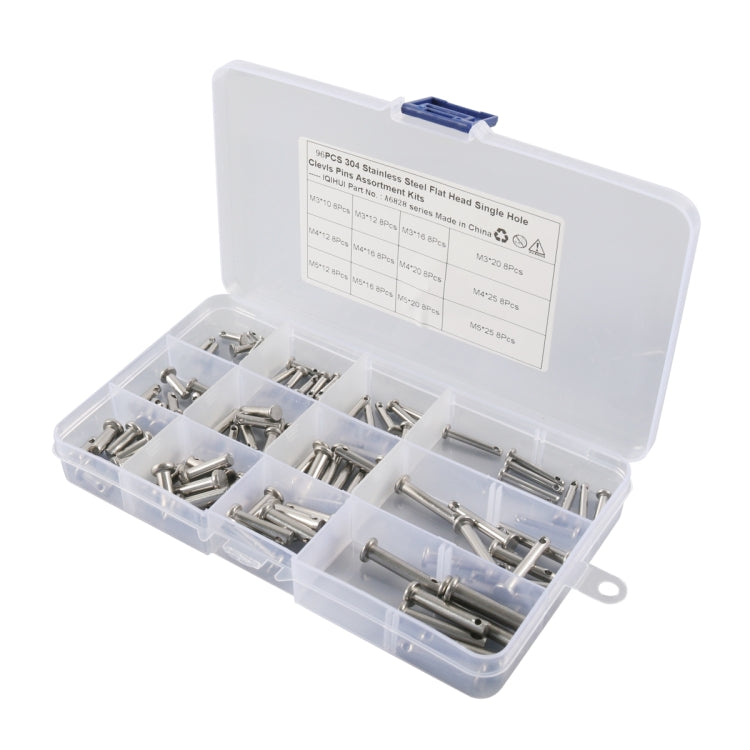 A6828 96 in 1 304 Stainless Steel Flat Head Single Hole Clevis Pins Assortment Kit ÎҵÄÉ̵ê