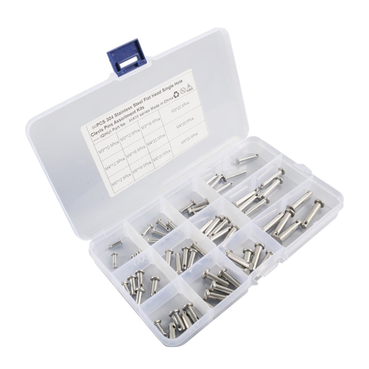 A6830 60 in 1 304 Stainless Steel Flat Head Single Hole Clevis Pins Assortment Kit ÎҵÄÉ̵ê