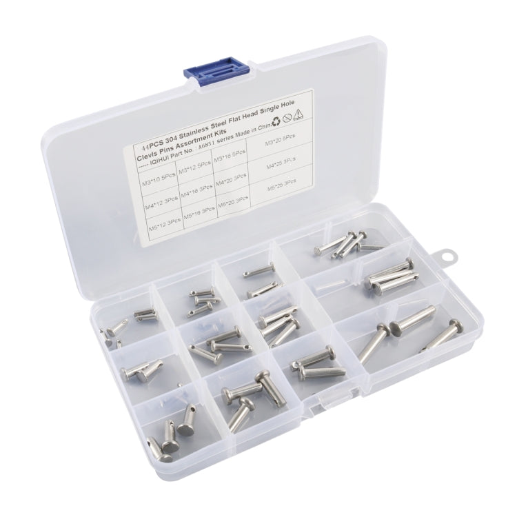 A6831 44 in 1 304 Stainless Steel Flat Head Single Hole Clevis Pins Assortment Kit ÎҵÄÉ̵ê