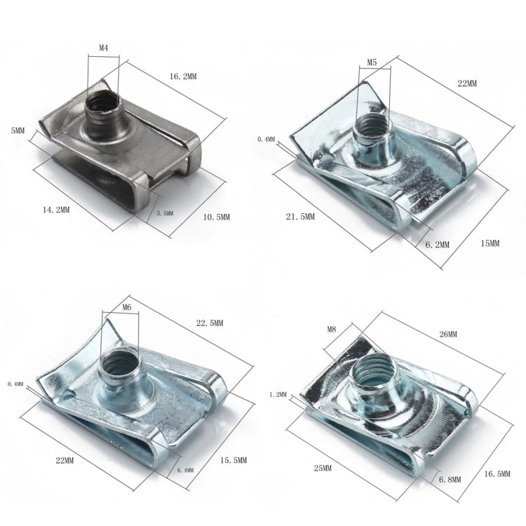 A6827 40 in 1 Car / Motorcycle Clip Nuts B-Shaped Clip Nut