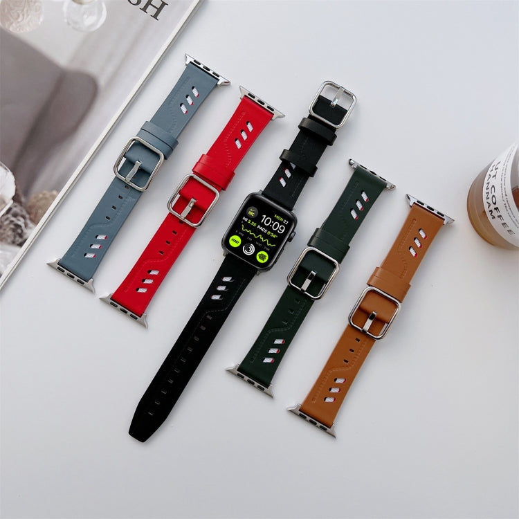 Genuine Leather Nylon Watchband For Apple Watch Series