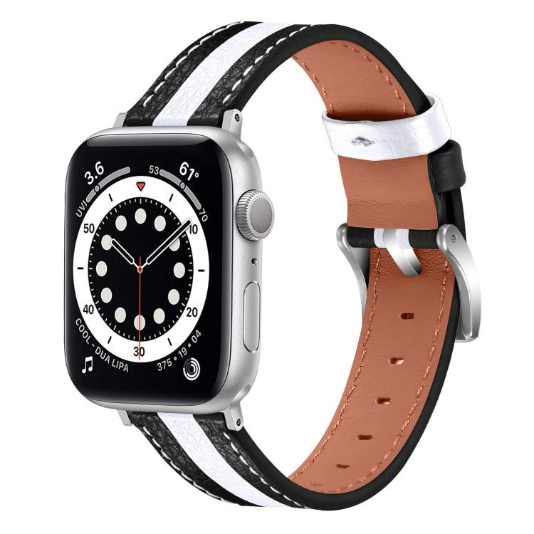 Color Matching Leather Watchband For Apple Watch Series