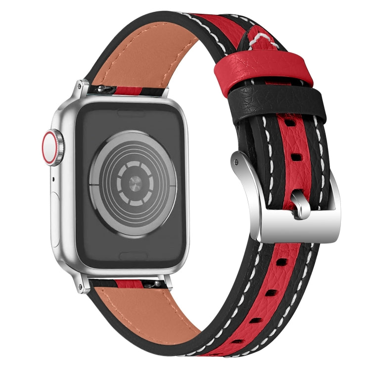 Color Matching Leather Watchband For Apple Watch Series