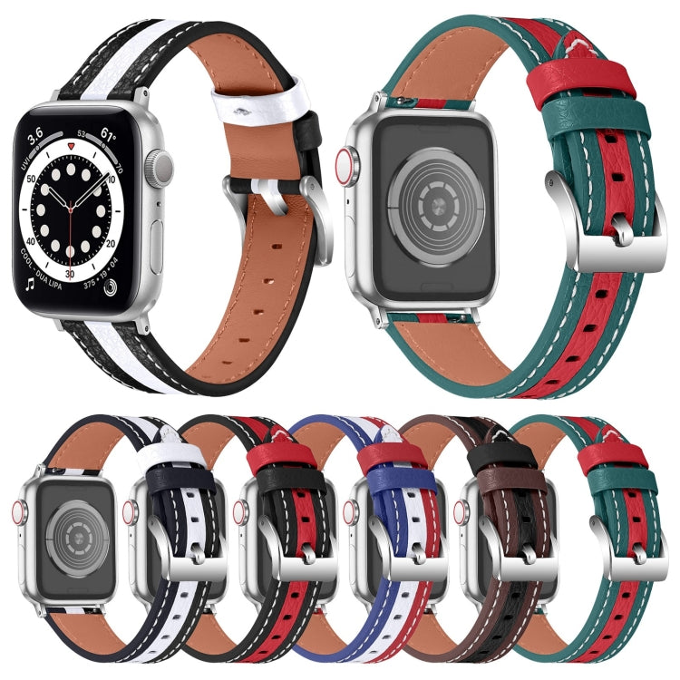 Color Matching Leather Watchband For Apple Watch Series