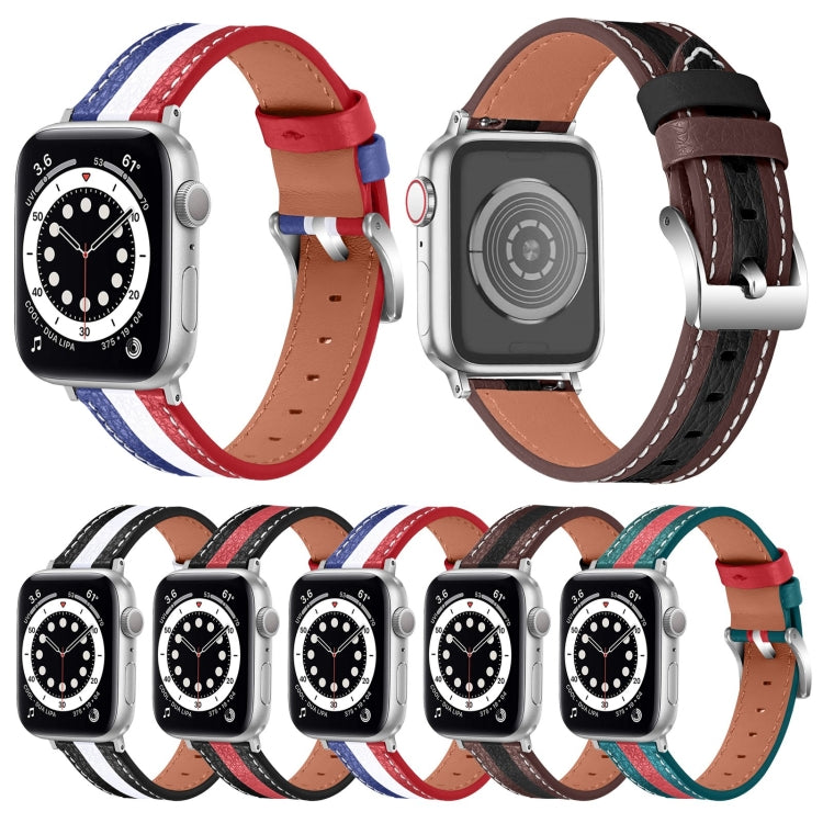 Color Matching Leather Watchband For Apple Watch Series