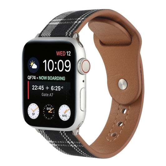 Cloth Texture Sports Leather Watchband For Apple Watch Series