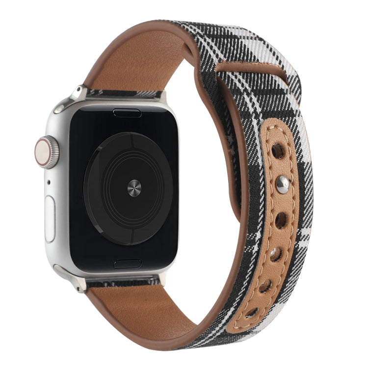 Cloth Texture Sports Leather Watchband For Apple Watch Series