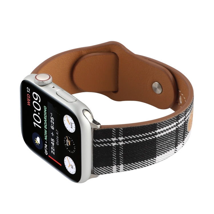 Cloth Texture Sports Leather Watchband For Apple Watch Series