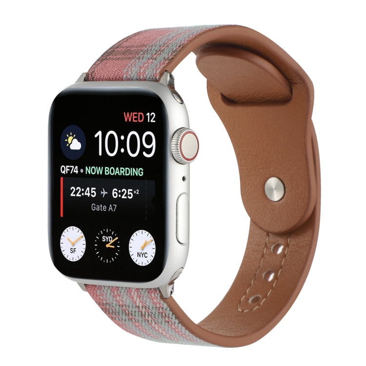 Cloth Texture Sports Leather Watchband For Apple Watch Series