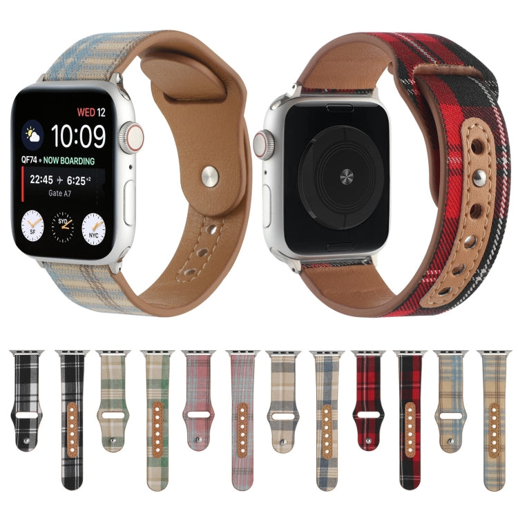 Cloth Texture Sports Leather Watchband For Apple Watch Series