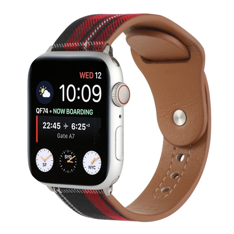 Cloth Texture Sports Leather Watchband For Apple Watch Series