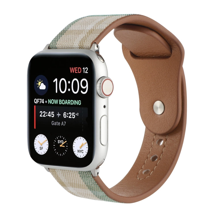 Cloth Texture Sports Leather Watchband For Apple Watch Series